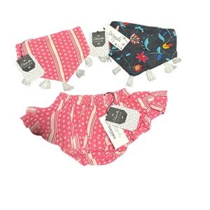 Cleobella Pink and Black Kids Bib Set